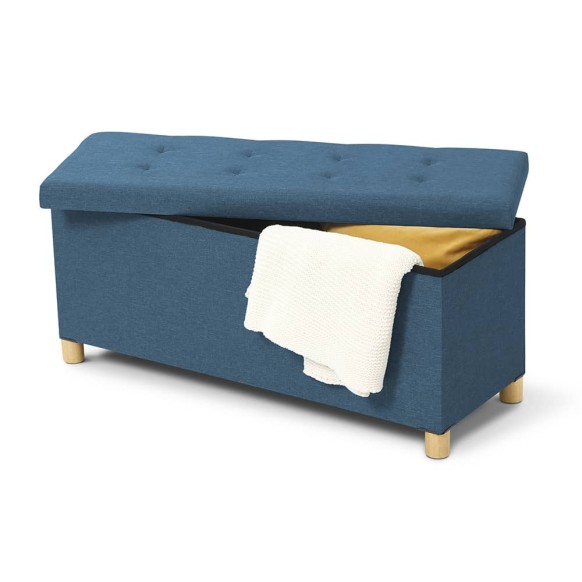 BANQUETTE COFFRE AVEC PIEDS 100CM BLEU C