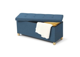 BANQUETTE COFFRE AVEC PIEDS 100CM BLEU C