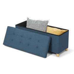 BANQUETTE COFFRE AVEC PIEDS 100CM BLEU C