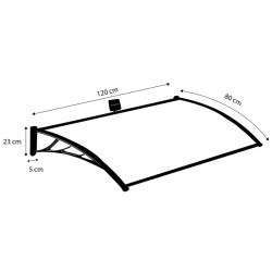 Marquise Panneau Transp Led 80X120