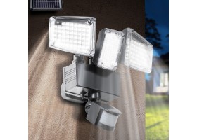 Projecteur 3 Tetes 170 Led Solaire