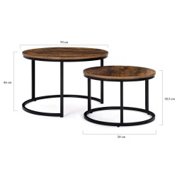 Table Basse Ronde Gigogne Elize X2