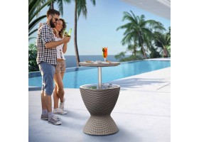 Table Bar Glaciere 30L Imitation Rotin