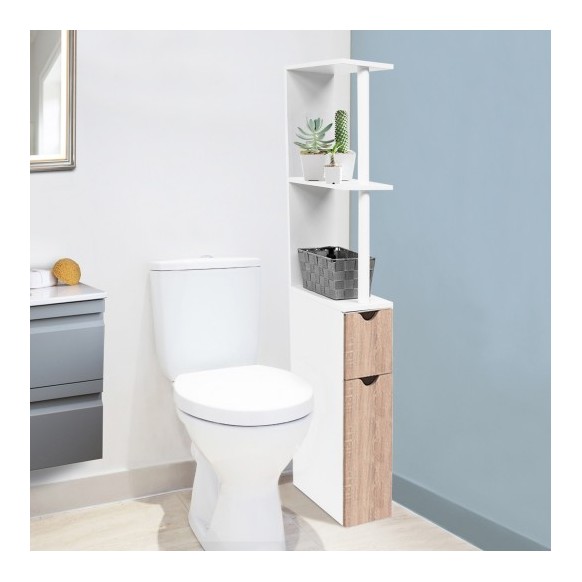 Etagere Wc 2 Portes Bois