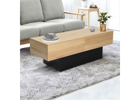 Table Basse Coulissante Bois/Noir