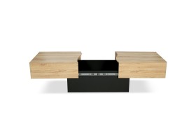 Table Basse Coulissante Bois/Noir