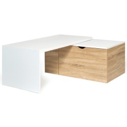 Table Basse Rotative Bois/Blanc