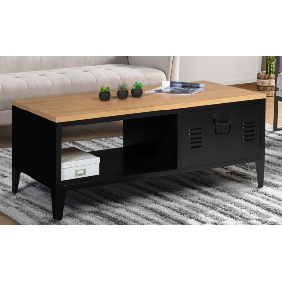 Table Basse Bois Métal Storvik Noir
