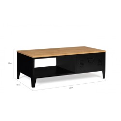 Table Basse Bois Métal Storvik Noir