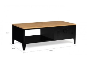 Table Basse Bois Métal Storvik Noir