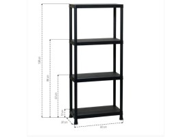 Etagère plastique 4 plateaux