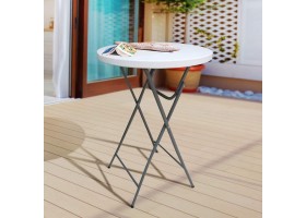 Table haute pliante blanche