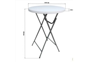 Table haute pliante blanche