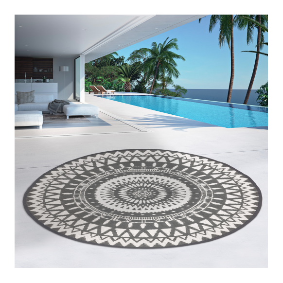 Tapis Ext Rond 150Cm Maori Noir