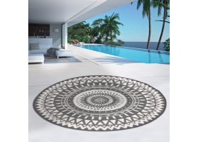 Tapis Ext Rond 150Cm Maori Noir