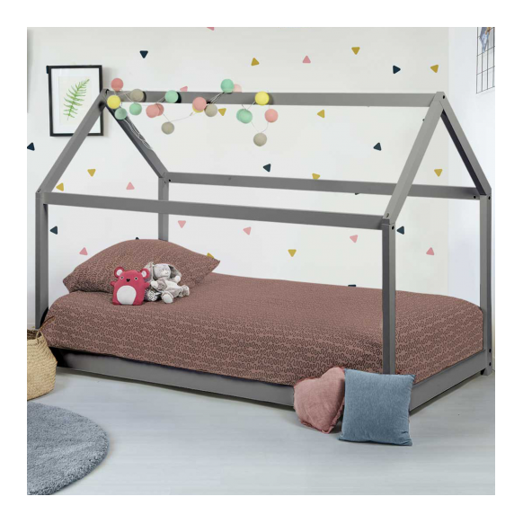 Lit Cabane Coloris Gris