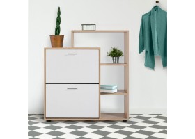 Meuble chaussures 2 portes + étagère woo