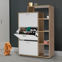 Meuble chaussures 3 portes + étagère Woo