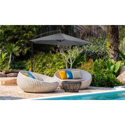 Parasol déporté + housse 2.7M gris