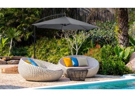 Parasol déporté + housse 2.7M gris