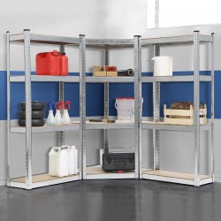 Etagères d'angle métal modulables 4 nive