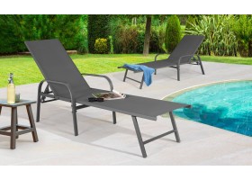 Bain de soleil textilène gris