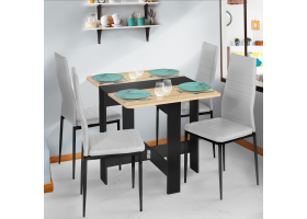 Table console pliable Andy noir/hêtre