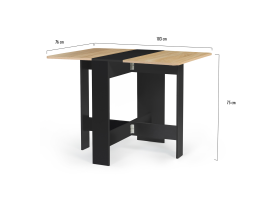 Table console pliable Andy noir/hêtre