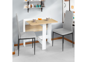 Table console pliable Andy blanc/hêtre