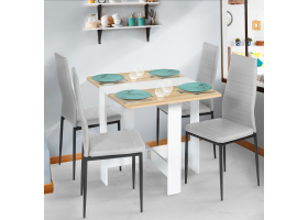 Table console pliable Andy blanc/hêtre