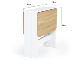 Table console pliable Andy blanc/hêtre