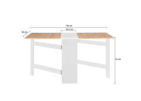 Table console pliable Andy + rangement b