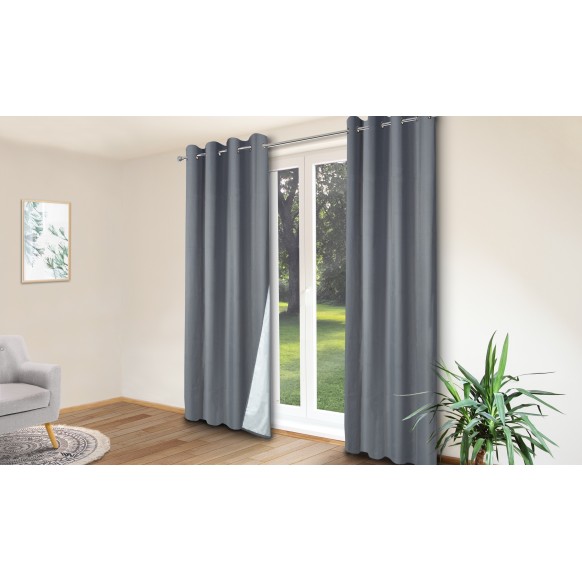 Rideaux thermiques gris anthracite x 2