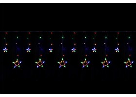 Rideau 12 étoiles multicolore à piles