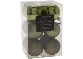 Boules Noël 6cm X12 Vert