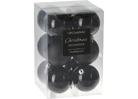 Boules Noël 6cm X12 Noir