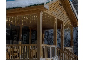 Rideau stalactites lumineux blc