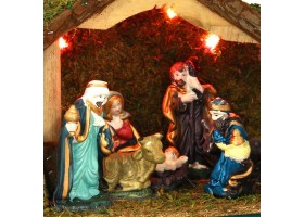 Crêche 5 led et 8 santons
