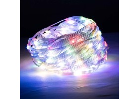 Cordon plat LED solaire et usb 15M