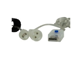 Cordon plat LED solaire et usb 15M