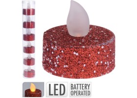 Bougie Led pailleté X6