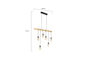 Suspension 6 ampoules métal et bois