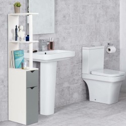 Meuble wc 2 portes gris