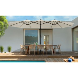 Parasol triple 450x260cm crème