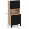 Buffet cuisine Divino 80 cm noir/bois