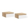 Chevet murales 1 tiroir bois/blanc X2