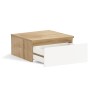 Chevet murales 1 tiroir bois/blanc X2