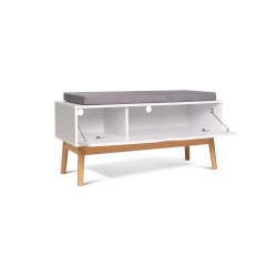 Banc Katy blanc + coussin