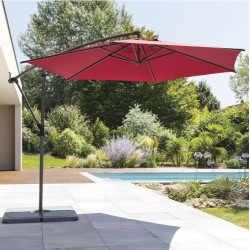 Parasol  déporté Diam 300cm Bordeaux