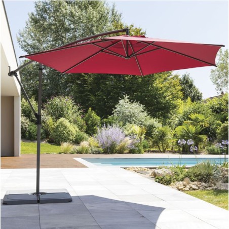 Parasol  déporté Diam 300cm Bordeaux